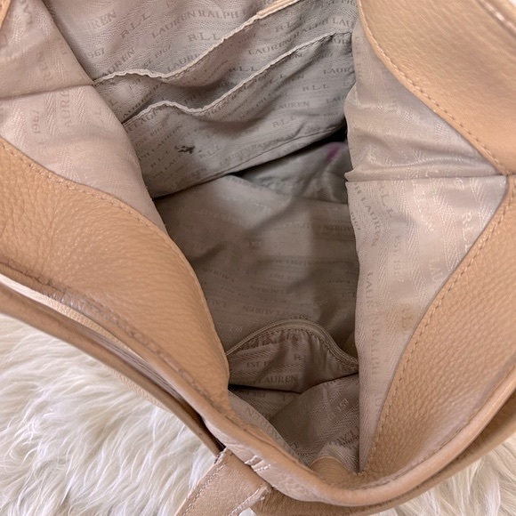 Lauren Ralph Lauren “Indian Cove” Leather Hobo Bag in Sandstorm Beige Leather - Picture 11 of 16